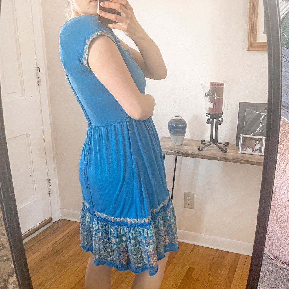 Johnny Was Embroidered Tunic Dress Blue S - Picture 2 of 8